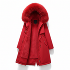 Fleece parka til damer set fra siden