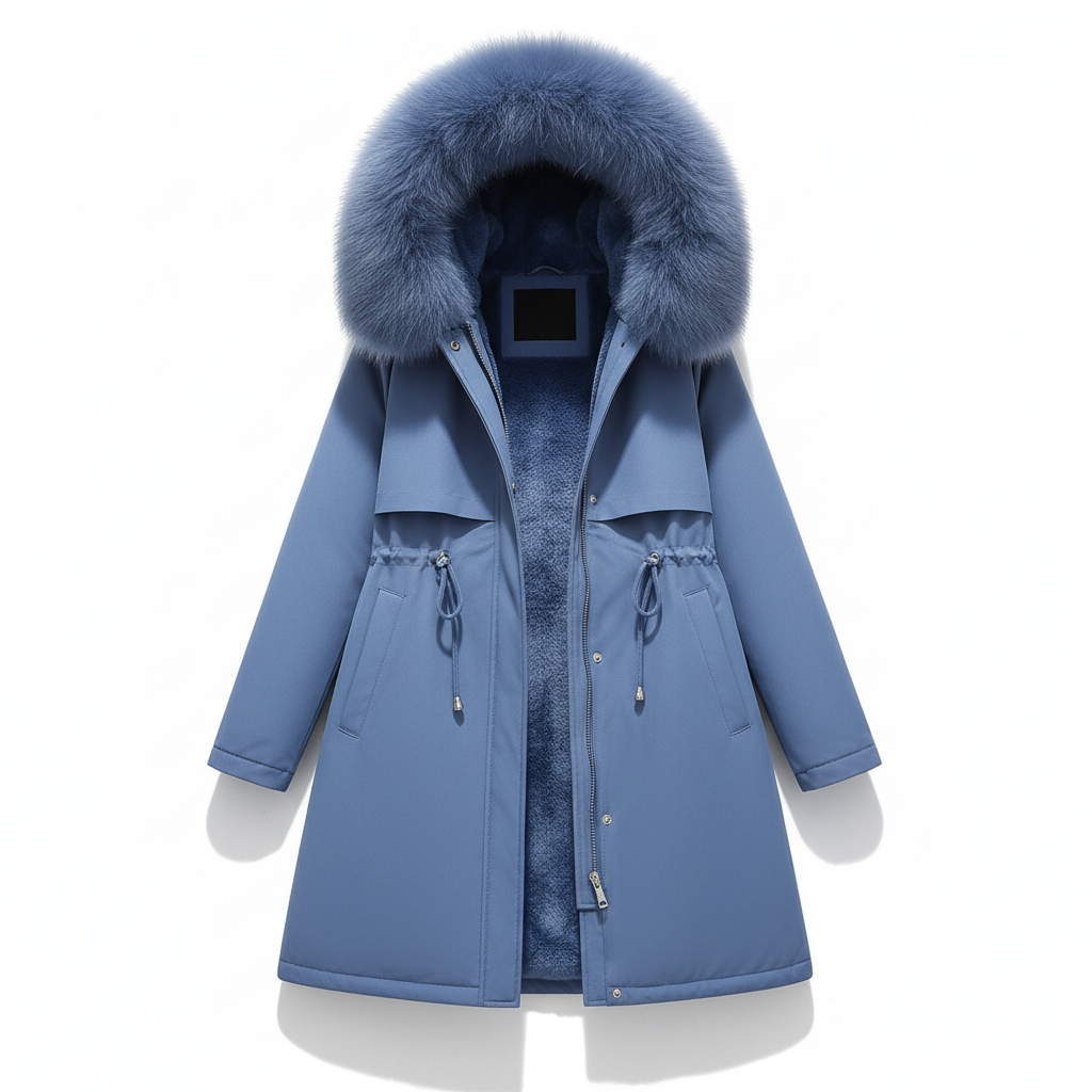Fleece parka med hætte – styling shot