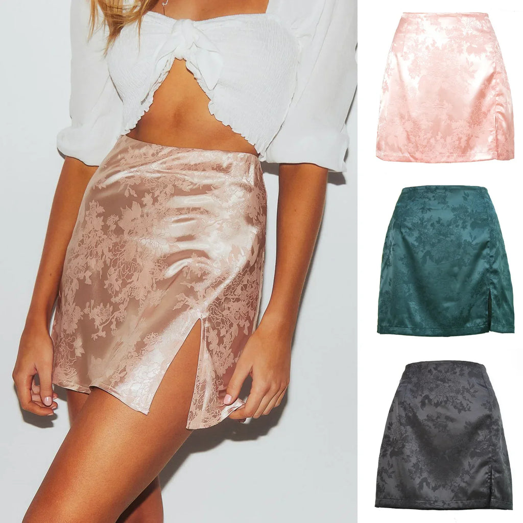 Satin A-line mini skirt, detail view 16