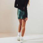 Satin A-line mini skirt, detail view 2