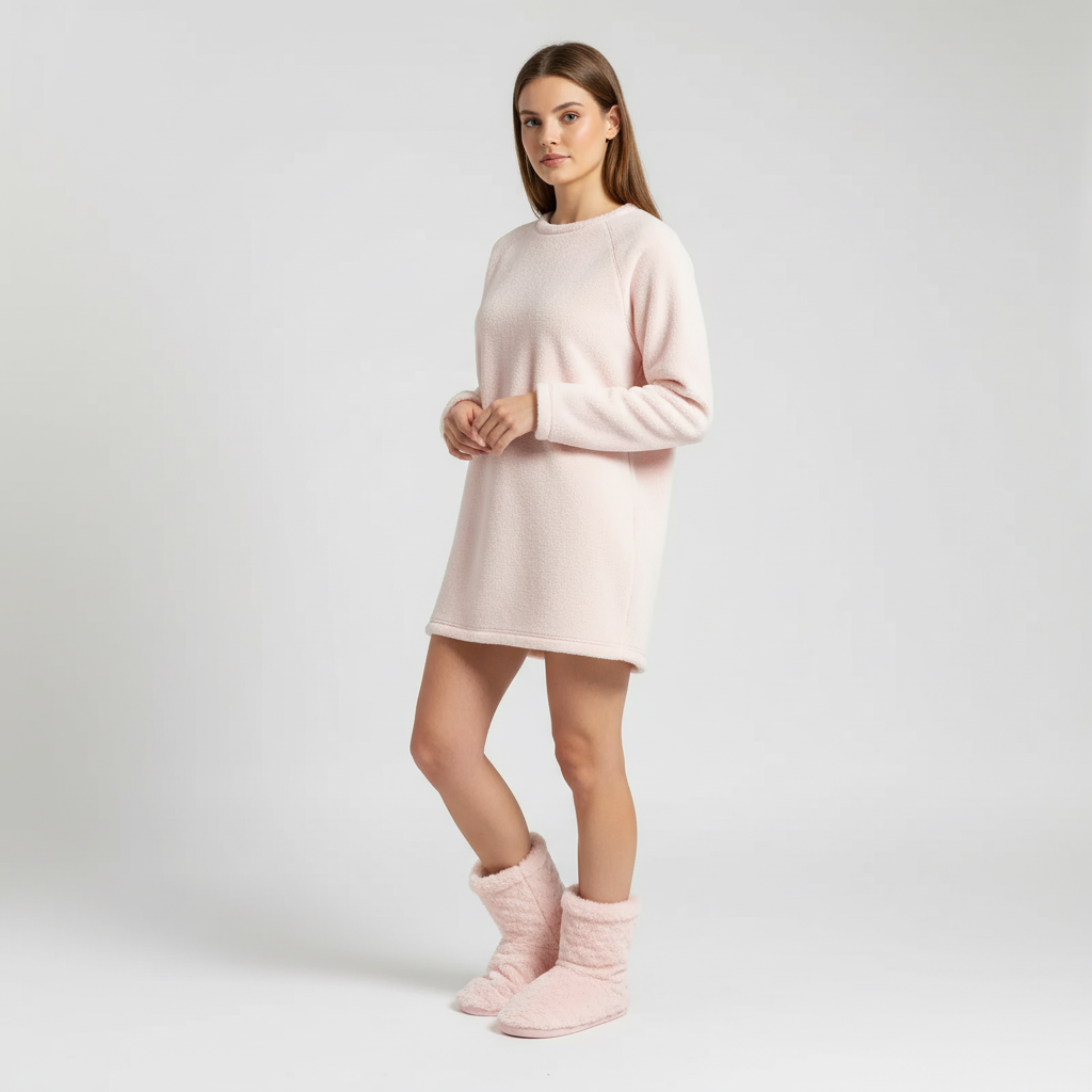 Højskåret Plys-Hjemmesko med Skridsikker Sål til Damer – styling