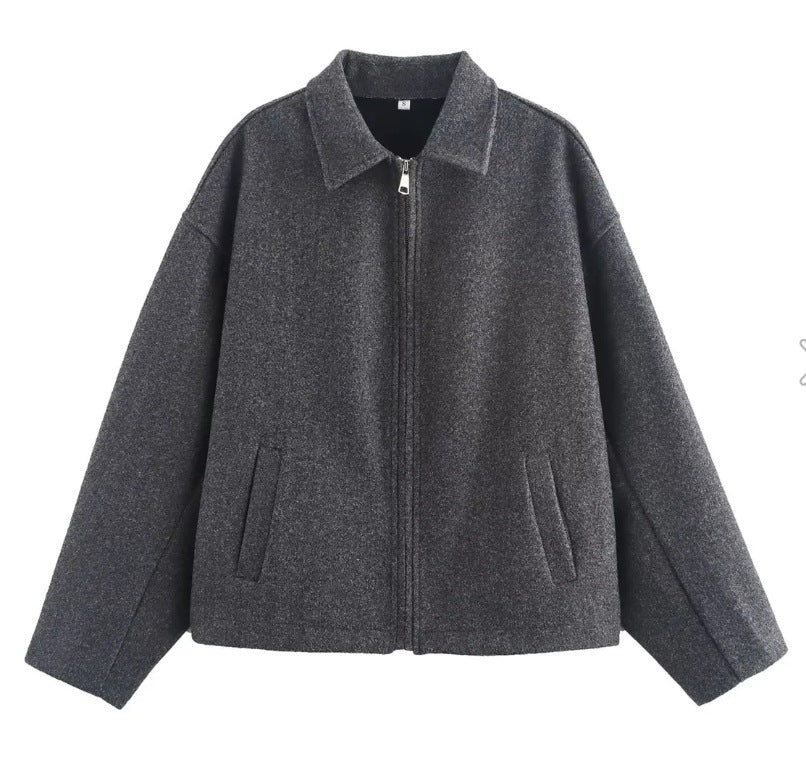 Oversized Let Jakke med Lynlås