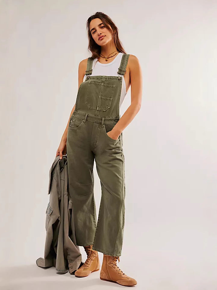 Oversized Overall med Lommer til Damer – tæt på stoffet