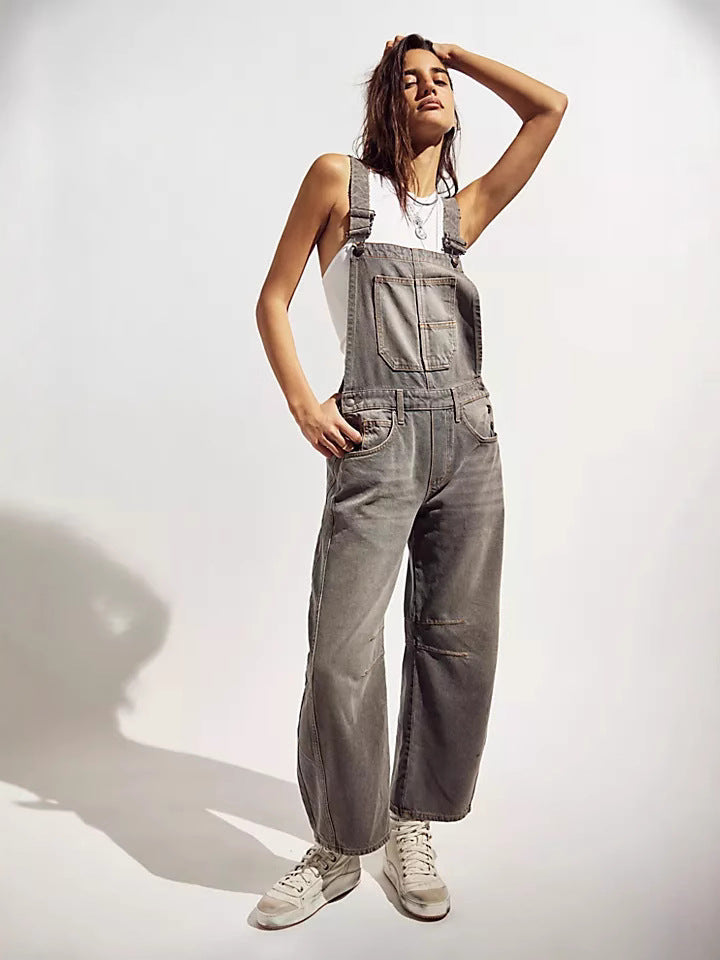Oversized Overall med Lommer til Damer – detalje