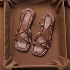 Leather strap sandal with gold buckle, detail view 10