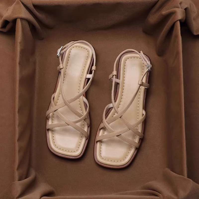 Leather strap sandal with gold buckle, detail view 8