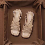 Leather strap sandal with gold buckle, detail view 8