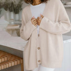 Oversized Cardigan med Knapper til Damer – set bagfra