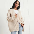 Oversized Cardigan med Knapper til Damer – farvedetalje
