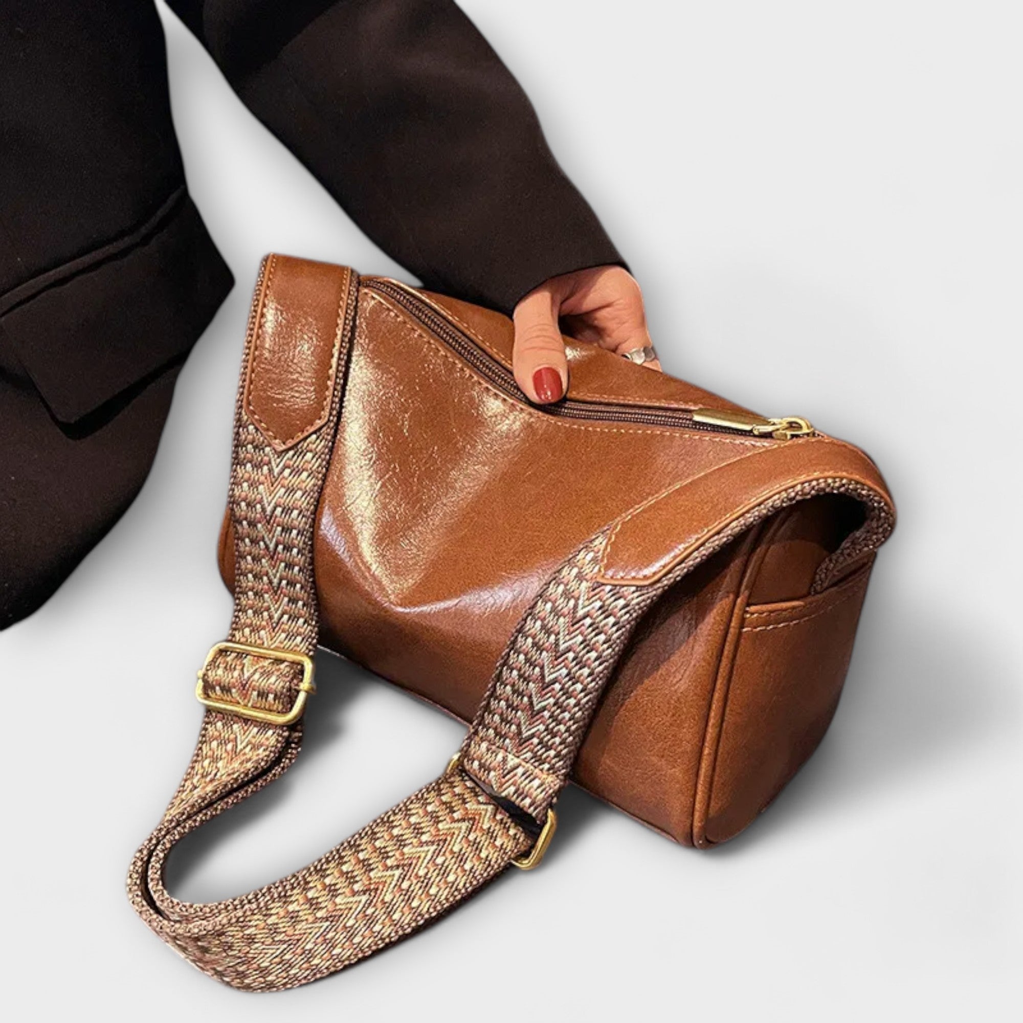 Retro crossbody taske til damer i cylinderform