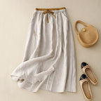 Embroidered linen A-line skirt, detail view 16