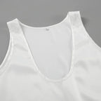 Draped U-neck satin tank top, detail view 17