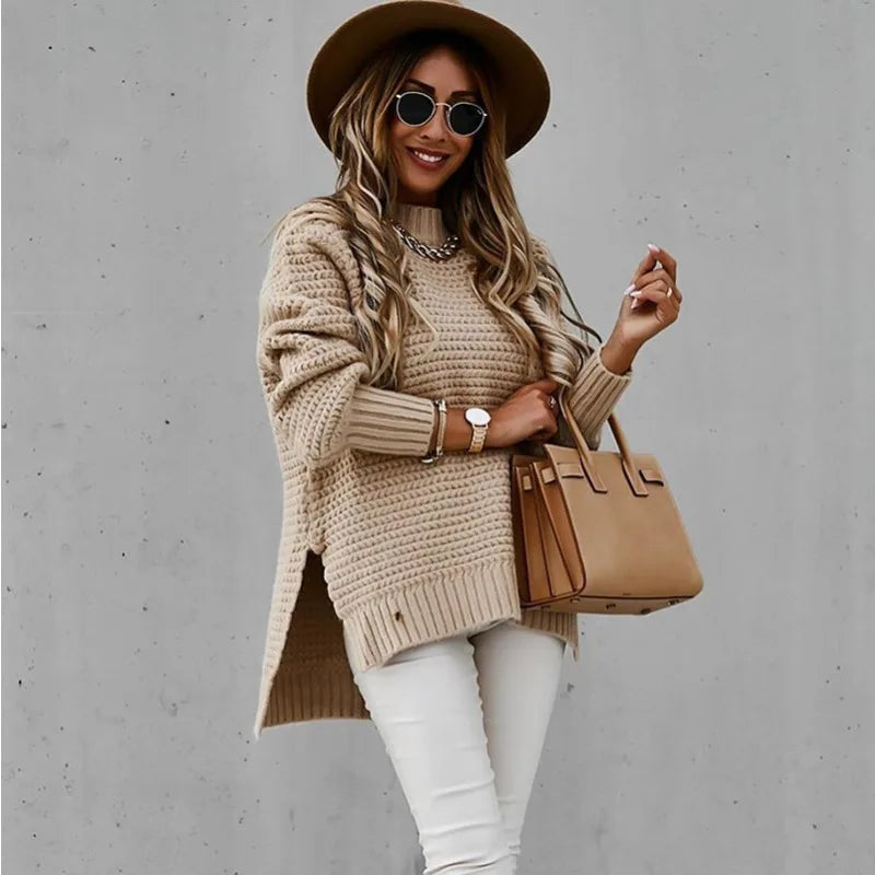 Halv rullekrave sweater, set bagfra