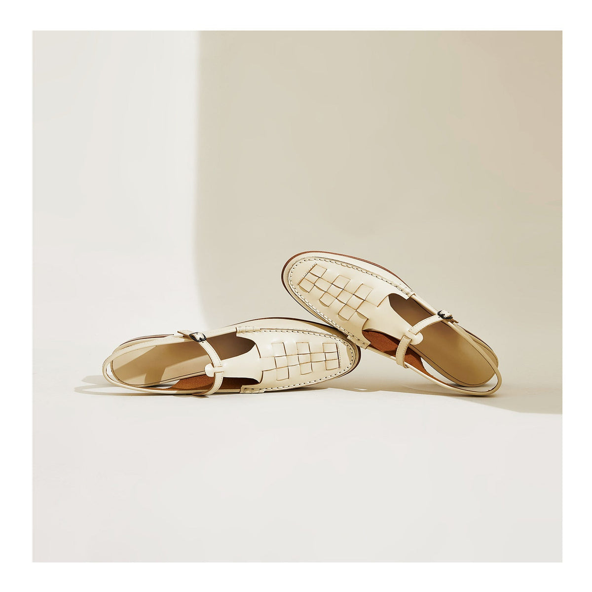 Woven leather slingback sandal, detail view 10