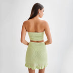 Ribbed knit bandeau beach set, detail view 10