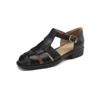 Handwoven leather T-strap sandal, detail view 26