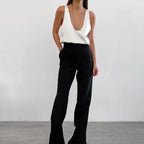 Draped U-neck satin tank top, detail view 14