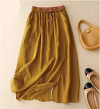 Embroidered linen A-line skirt, detail view 18