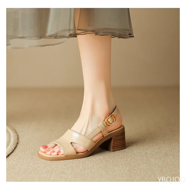 Square toe leather slingback, detail view 6