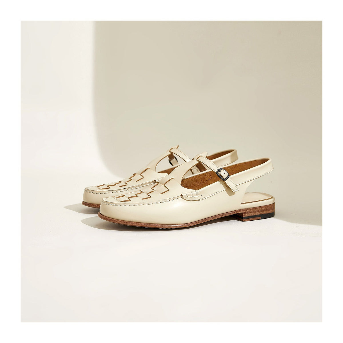 Woven leather slingback sandal, detail view 11