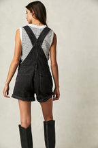 Vintage denim overall shorts, detail view 10