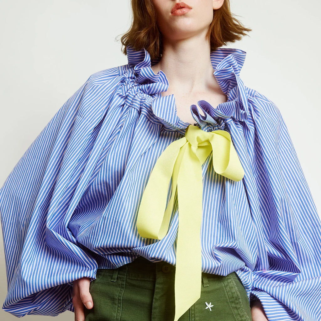 Ruffle collar bow tie blouse, detail view 15