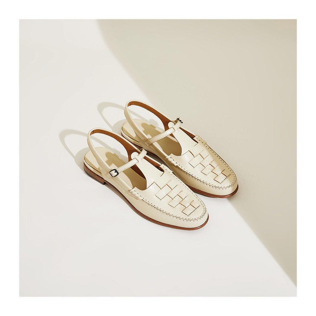 Woven leather slingback sandal, detail view 12