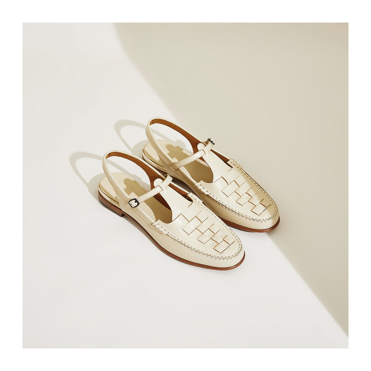 Woven leather slingback sandal, detail view 12