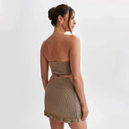 Ribbed knit bandeau beach set, detail view 6