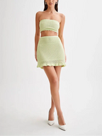 Ribbed knit bandeau beach set, detail view 1