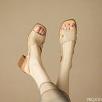 Square toe leather slingback, detail view 2