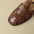 Handwoven leather T-strap sandal, detail view 21