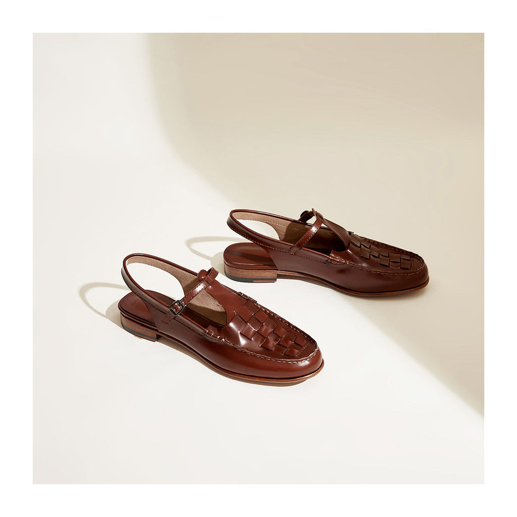 Woven leather slingback sandal, detail view 8