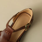 Handwoven leather T-strap sandal, detail view 22