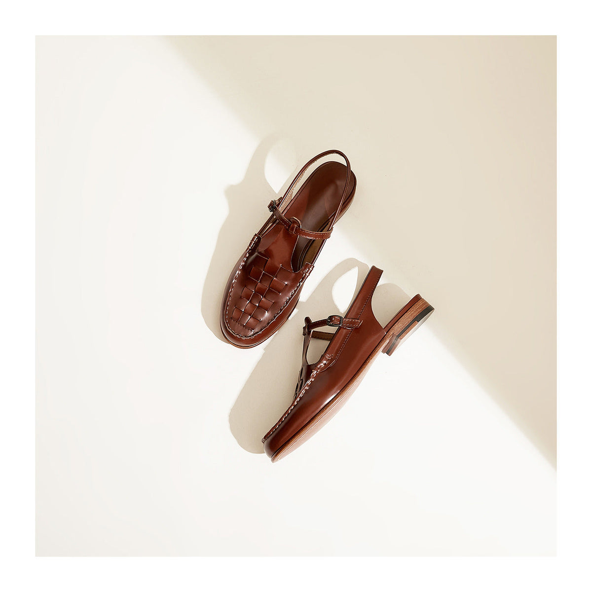 Woven leather slingback sandal, detail view 9