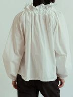 Ruffle collar bow tie blouse, detail view 13