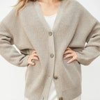 Oversized Cardigan med Knapper til Damer – detaljebillede