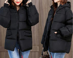 Oversized Vatteret Vinterparka med Hætte