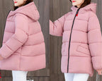 Oversized Vatteret Vinterparka med Hætte