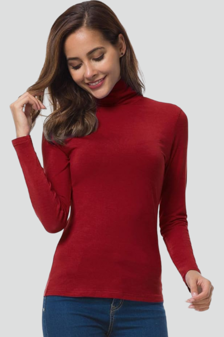Enkel Rullekrave Sweater til Damer – detalje 3
