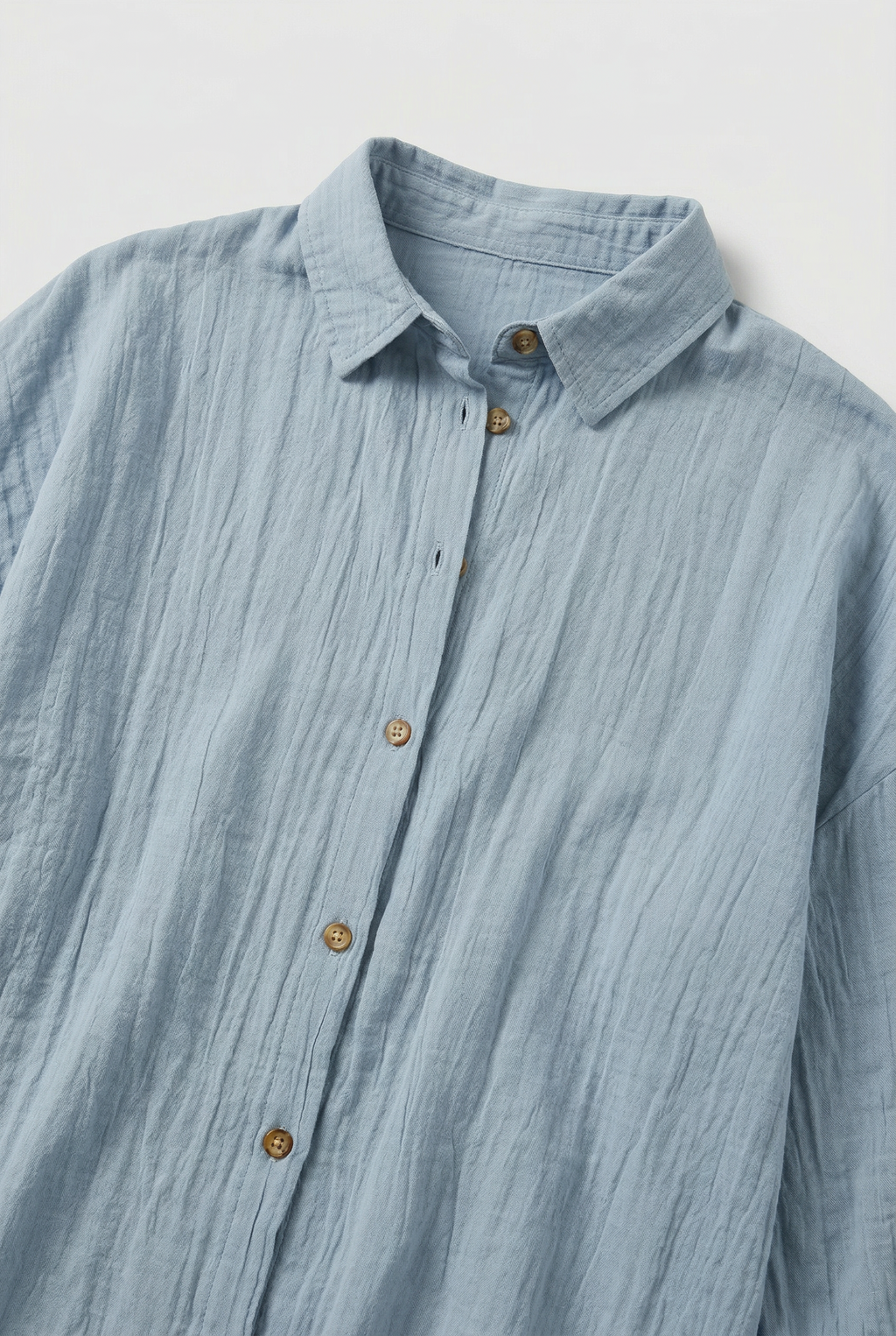 Long sleeve button-up shirt, model shot 2
