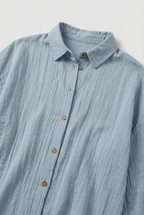 Long sleeve button-up shirt, model shot 2
