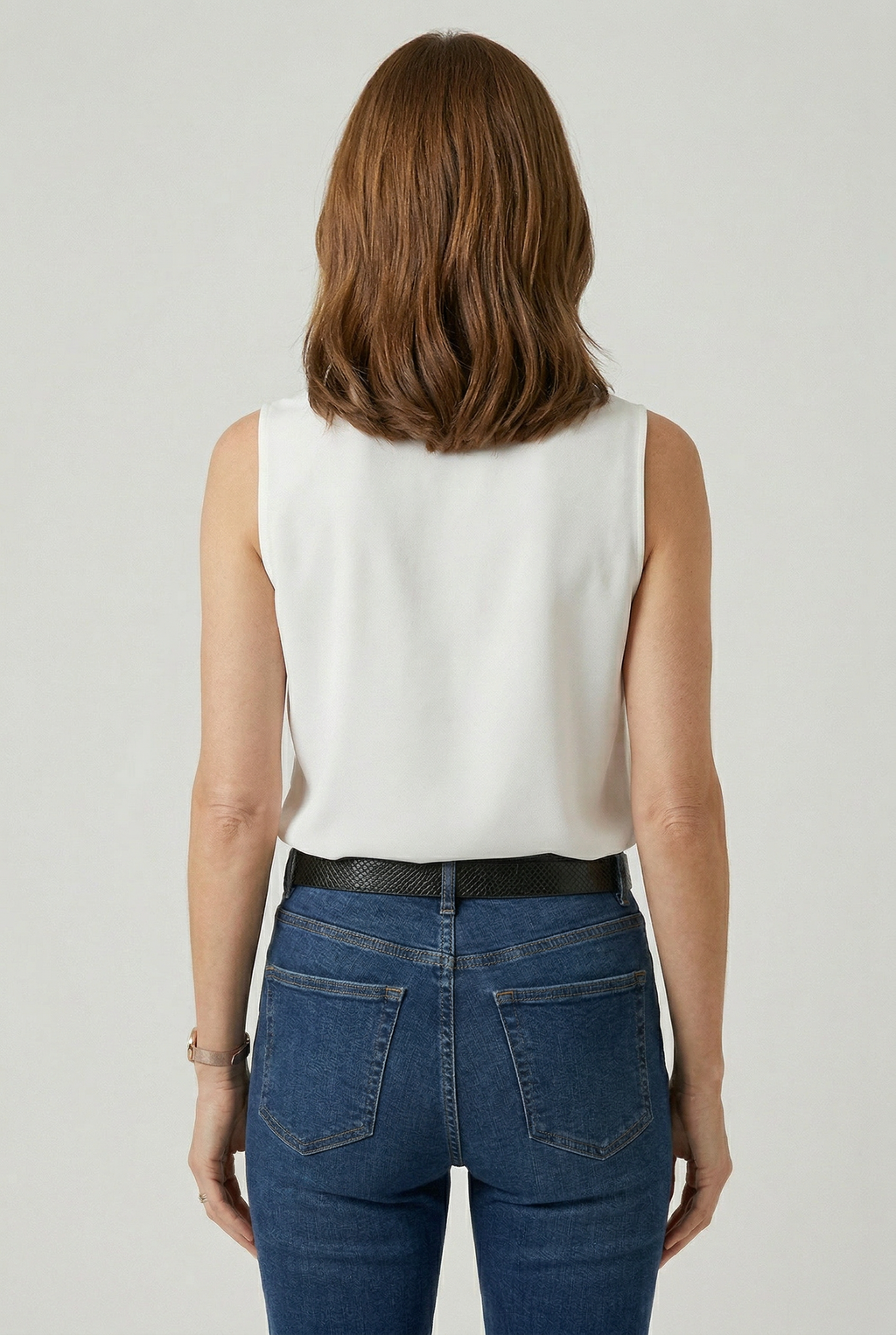 Sleeveless wrap top, model shot 2