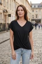 Twist-front V-neck top, model shot 4