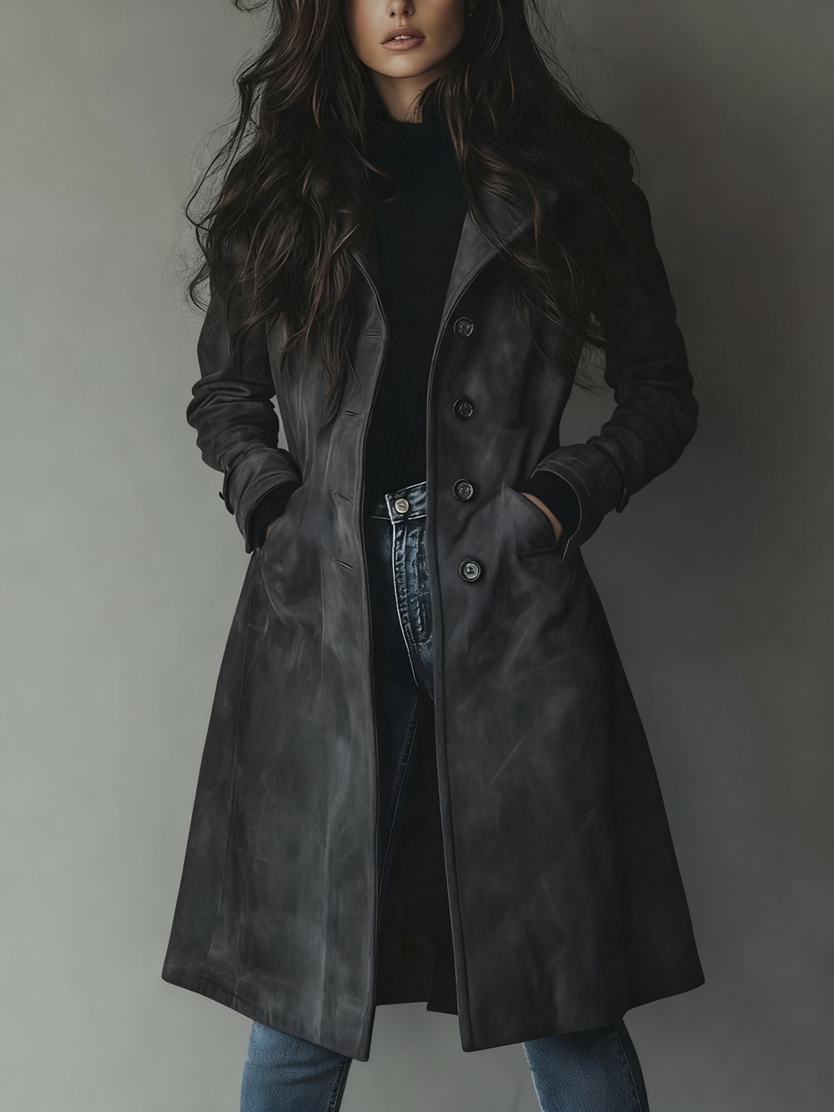 Klassisk Trenchcoat med Vintage Detaljer til Damer – detalje 7