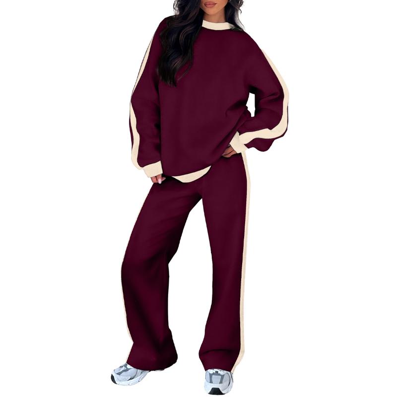 Løstsiddende Loungewear-Sæt med Lige Ben til Damer – forfra