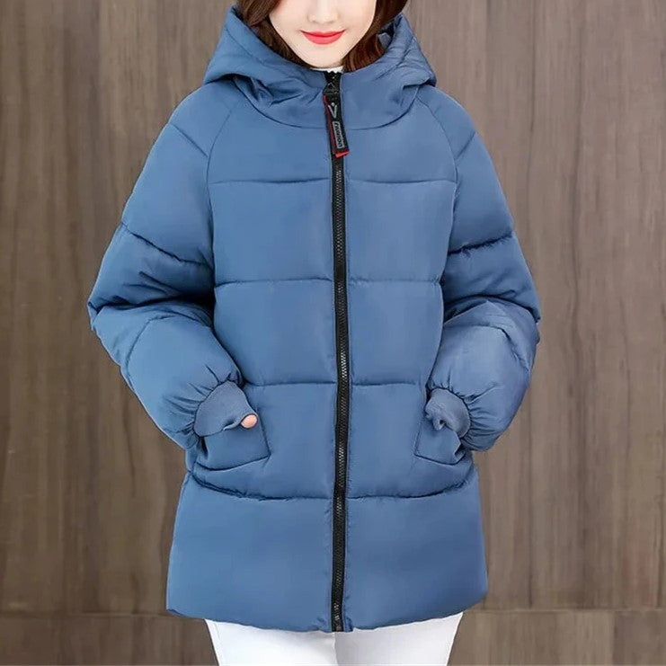 Oversized Vatteret Vinterparka med Hætte