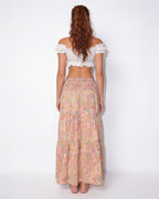 Boho paisley tiered maxi skirt, detail view 12