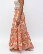 Boho paisley tiered maxi skirt, detail view 8