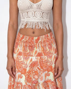 Boho paisley tiered maxi skirt, detail view 10